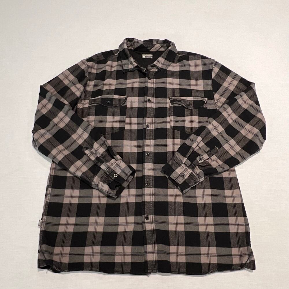MTN OPS Black Gray Plaid Long Sleeve Flannel Shirt Sz XXL